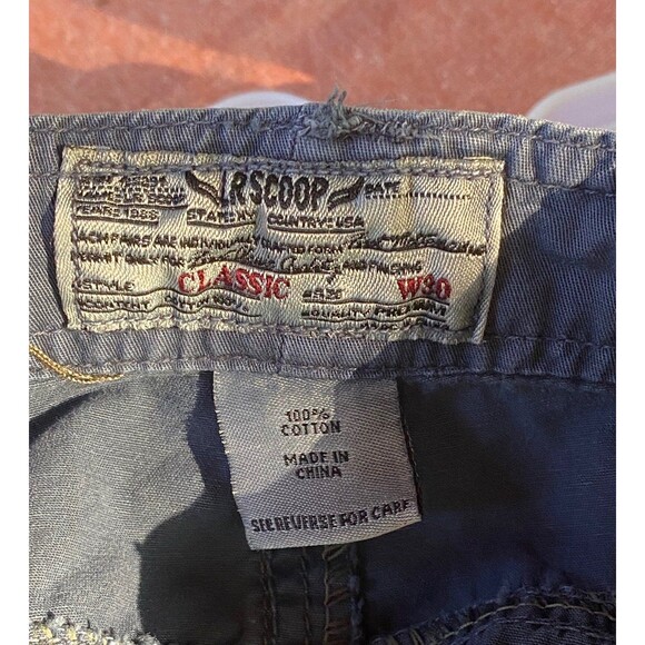 Lr scoop blue multi-pocket cargo cotton shorts classic size W30 - Picture 8 of 11